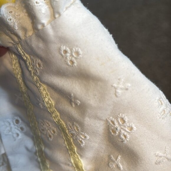 Vintage Yellow Gingham Party Dress Floral Easter Size 3x - Picture 12 of 15